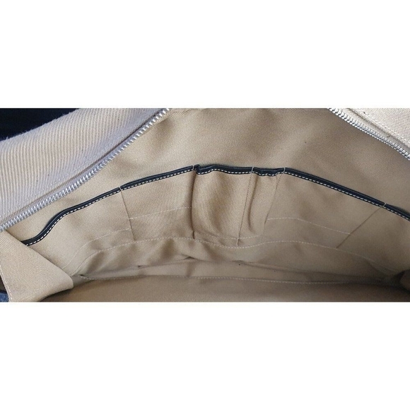 Hartmann Ziptop Briefcase Canvas and Leather HUDSON COLLECTION TAN AND BLACK - Picture 11 of 16